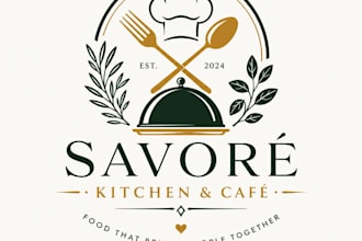 design customized restaurant food cafe or catering logo