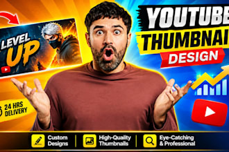 design eye catching youtube thumbnails with 24 hour delivery