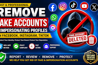 remove delete fake accounts impersonating profiles on facebook instagram tiktok