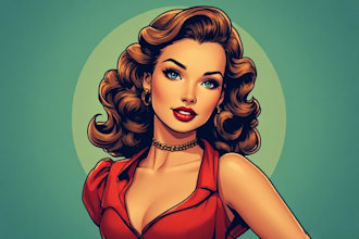 create a pin up girl and pin up girl illustration