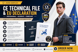 prepare ce technical file and eu declaration of conformity