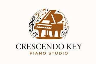 design awesome piano logo for your company