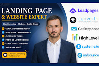 design landing page on leadpages, unbounce, gohighlevel and convertri