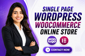 create a single page woocommerce online store in wordpress