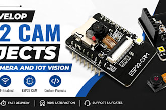 develop esp32 cam projects for smart camera and iot vision