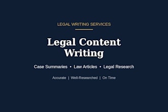 write legal content, case summaries, and law articles