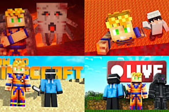 make clean minecraft thumbnails for you in 24h