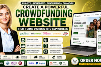 create a crowdfunding, charity, nonprofit and donation ngo fundraising website