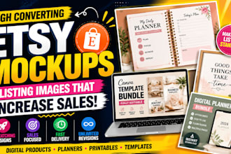 create high converting etsy digital product mockup listing images