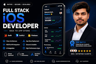develop ios apps with swift, UI UX design and app store deployment