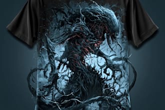 create a custom alien, horror, or fantasy tshirt design
