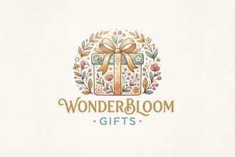 design a charming gift box logo for your brand