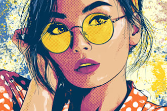 create a retro pop art roy lichtenstein style