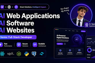 do ai web application, ai software, ai website as a senior full stack developer