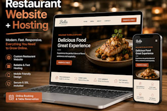 design a restaurant or cafe website with hosting included