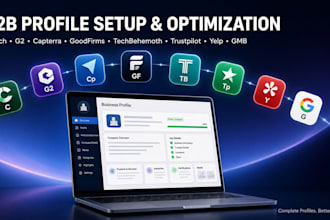 create and optimize your clutch, g2, capterra and google business profile