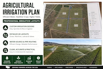 design an agricultural irrigation plan for your US farm