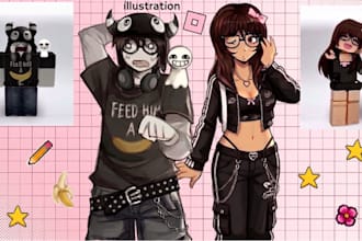draw custom roblox art anime style avatar thumbnails icons for pfp minecraft pfp