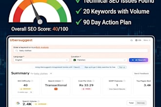 do technical SEO audit and keyword research with action plan