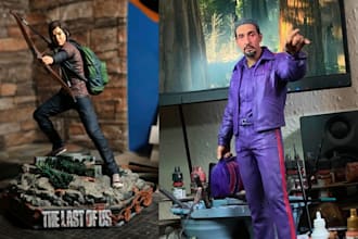 3d print and paint custom stl anime figure miniature printing, statues in resin