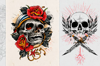 create a traditional or neo traditional tattoo design