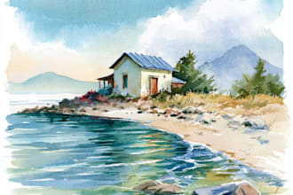 do creative watercolor landscape art