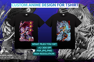 draw custom anime character for tshirt design and merch