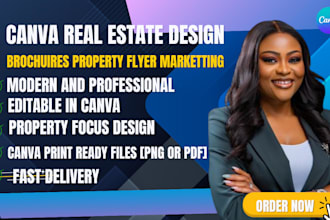 design modern canva real estate brochures and marketing flyers