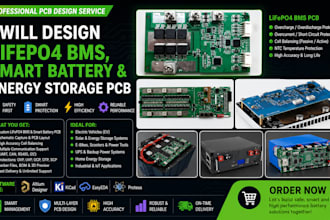 design lifepo4 bms, smart battery and energy storage pcb