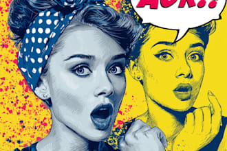 make retro pop art illustrations that pop