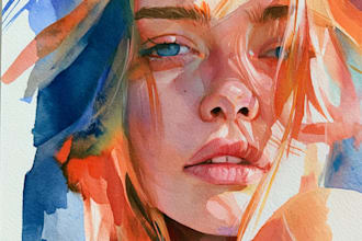 watercolor portrait painting, photo to watercolor portrait