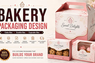 design bakery cake box packaging sleeves and labels
