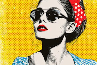 draw a retro pop art roy lichtenstein style