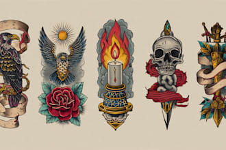 make a traditional or neo traditional tattoo design