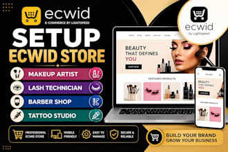 setup makeup artist lash technician barber shop tattoo studio ecwid website