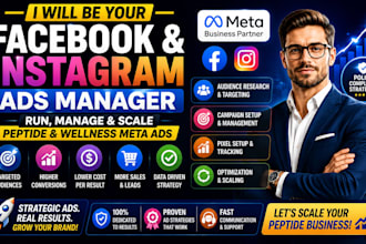 setup and manage meta ads for eligible peptide businesses