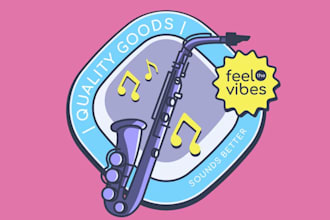 do saxophone logo for musician band jazz club music school