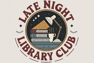 do educational library reading club bookstore logo design