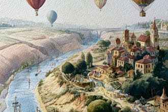 paint landscapes in watercolor
