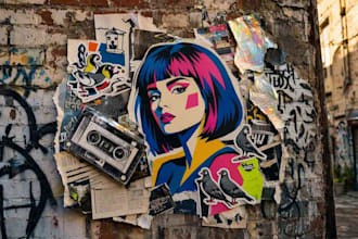 create a unique street pop art collage
