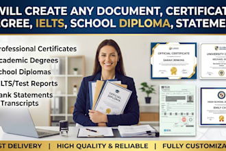 replicate any document, certificate, degree, ielts, school diploma, statement
