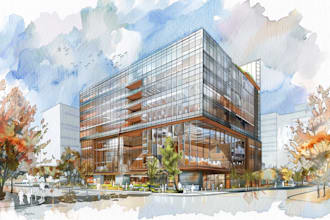 paint architecture building with watercolor rendering