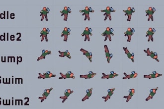 create pixel art animation, animated sprites and 2d game animation
