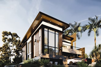create realistic 3d architectural exterior renderings for small houses