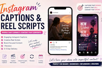 write instagram captions then add real scripts