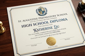design a custom diploma certificate, degree or award certificate ielts