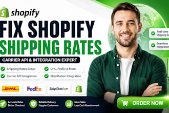 fix shopify shipping rates, carrier API, dhl, fedex and shipstation
