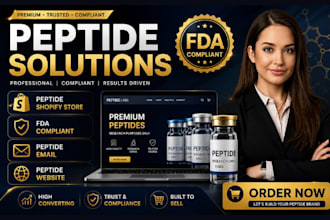 build fda compliant peptide shopify store, peptide website and peptide email