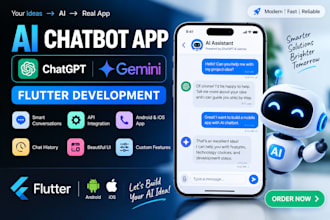 develop an ai chatbot app in flutter with chatgpt and gemini API