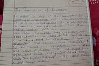 handwrite your text in neat and clean handwriting